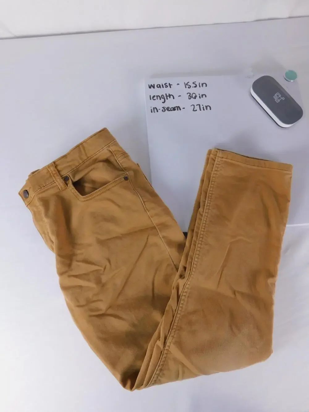 Wonder Nation Pants Boys 16 Husky Brown Slim Chino Twill Stretch Casual Fall